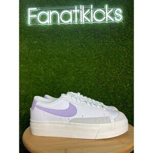 Nike Blazer Low Platform Womens Size 10 Shoes White Purple Sneakers DJ0292-114